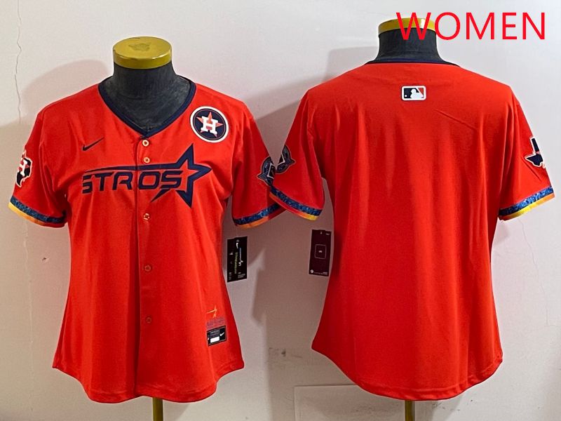 Women Houston Astros Blank Orange Fourth generation Joint Name 2025 Nike MLB Jersey style 2
